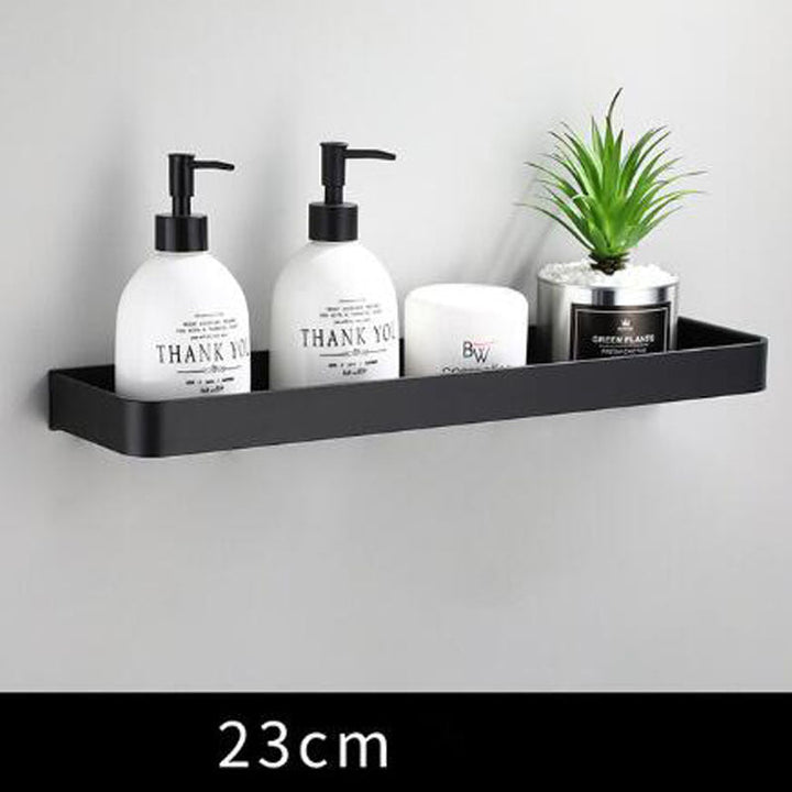 Schwarzes Badregal aus Space Aluminium zur Wandmontage