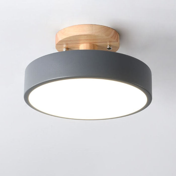 Nordic Log Runde LED-Halbeinbau-Deckenleuchte