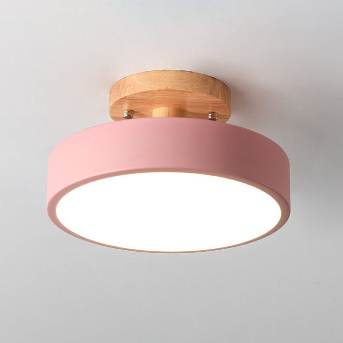 Nordic Log Runde LED-Halbeinbau-Deckenleuchte