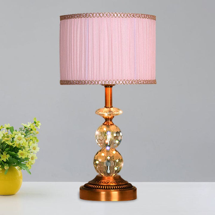 KristallGlow – Tischlampe mit konischer Form und facettierten Kristallkugeln