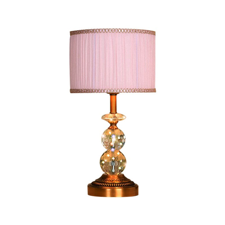 KristallGlow – Tischlampe mit konischer Form und facettierten Kristallkugeln