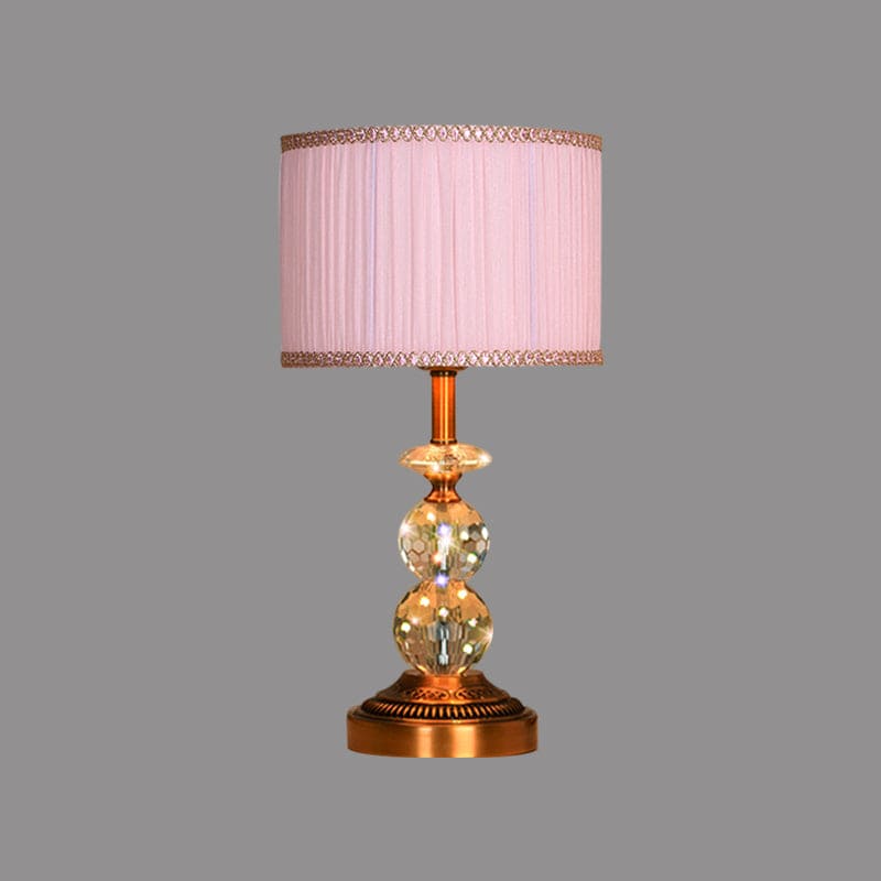 KristallGlow – Tischlampe mit konischer Form und facettierten Kristallkugeln