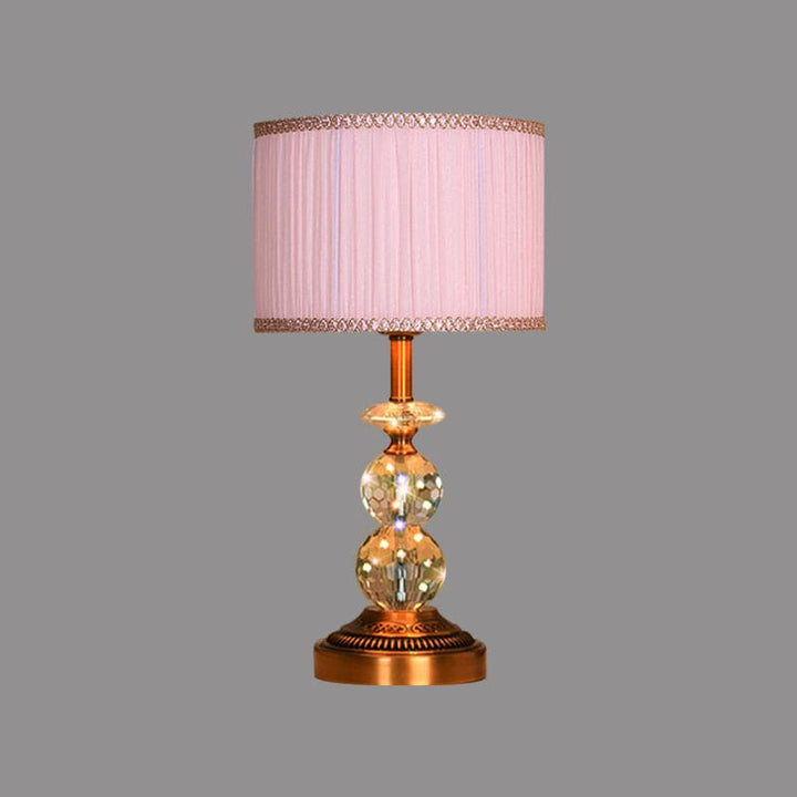 KristallGlow – Tischlampe mit konischer Form und facettierten Kristallkugeln