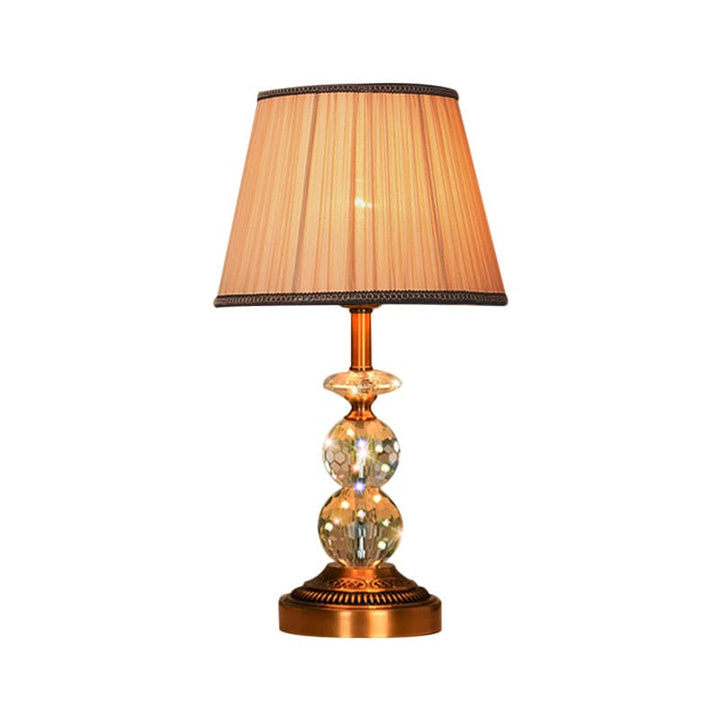 KristallGlow – Tischlampe mit konischer Form und facettierten Kristallkugeln