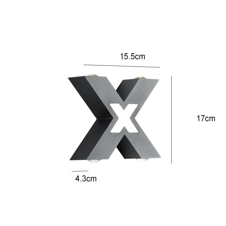 Moderne Waterproof X-förmige LED-Wandleuchte mit 4 Lichtern für Außen