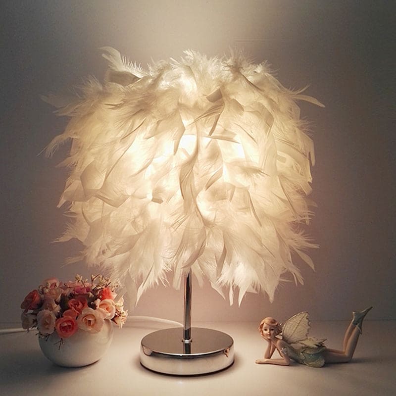 FeatherGlow – Feder Weite Kugelförmige Tischlampe