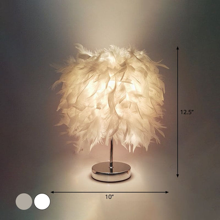 FeatherGlow – Feder Weite Kugelförmige Tischlampe