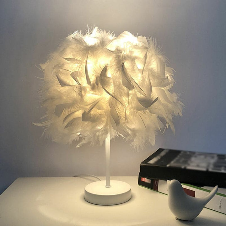 FeatherGlow – Feder Weite Kugelförmige Tischlampe