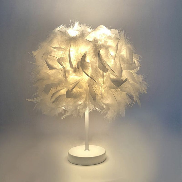 FeatherGlow – Feder Weite Kugelförmige Tischlampe