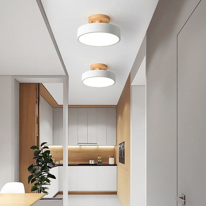 Nordic Log Runde LED-Halbeinbau-Deckenleuchte