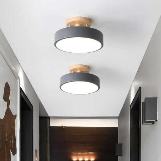 Nordic Log Runde LED-Halbeinbau-Deckenleuchte