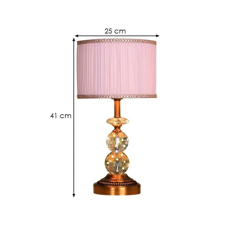 KristallGlow – Tischlampe mit konischer Form und facettierten Kristallkugeln
