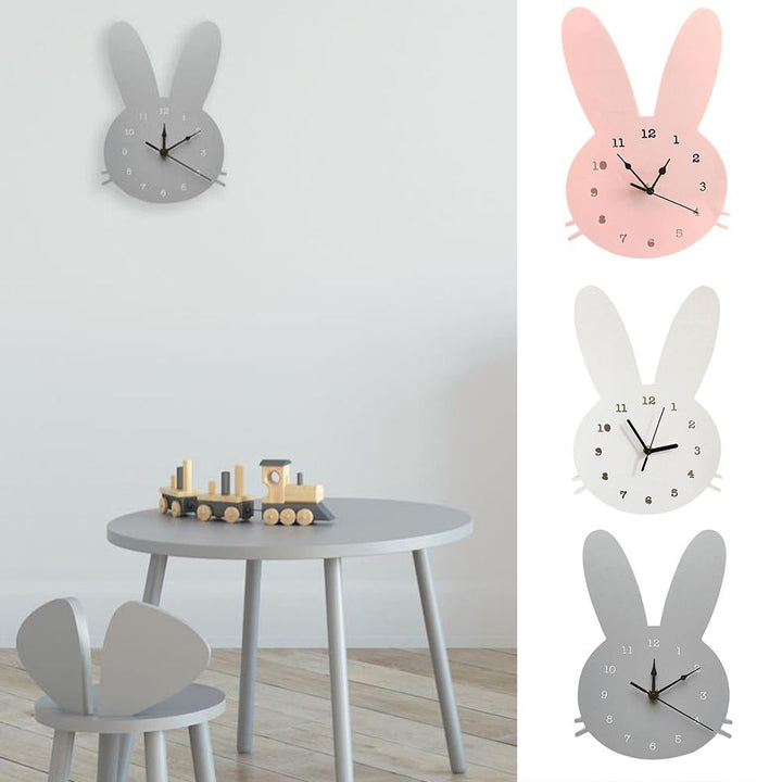 Niedliche Hasen-Wanduhr für Kinderzimmer