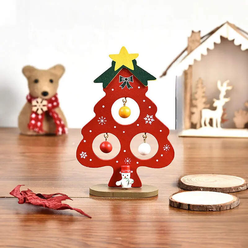 SapinElegant - Holz Weihnachtsdekoration für den Schreibtisch