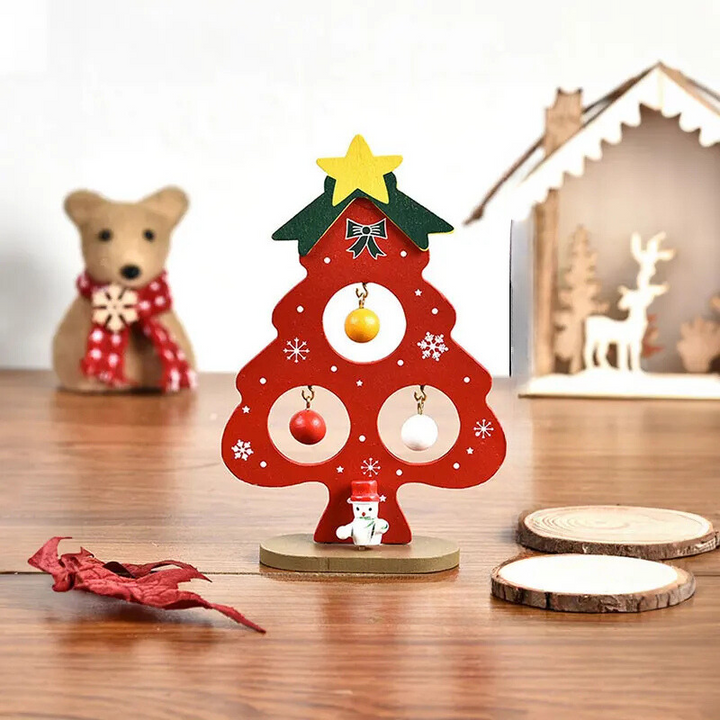 SapinElegant - Holz Weihnachtsdekoration für den Schreibtisch