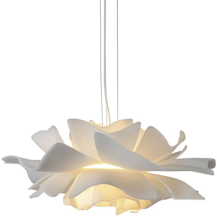 Bella - Moderne Design Hängelampe Blume Weiß Metall für Wohnzimmer und Schlafzimmer