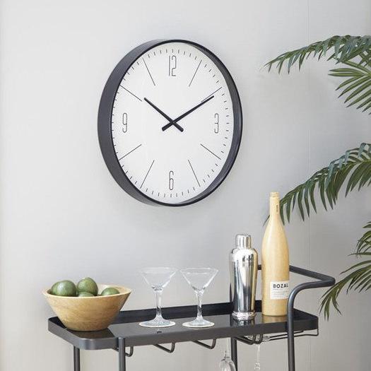 GloGlas – Traditionelle Schwarze Glas Wanduhr