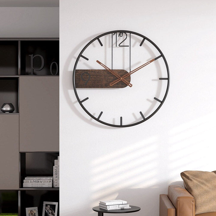 Wanduhr Aus Stahl Und Walnussholz