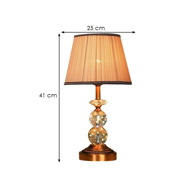 KristallGlow – Tischlampe mit konischer Form und facettierten Kristallkugeln