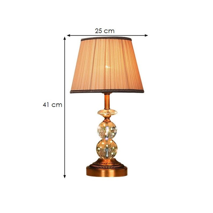 KristallGlow – Tischlampe mit konischer Form und facettierten Kristallkugeln