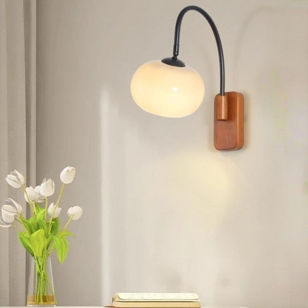 Drehbare Bauhaus-Wandlampe aus Kaki-Glas – Elegant und Flexibel