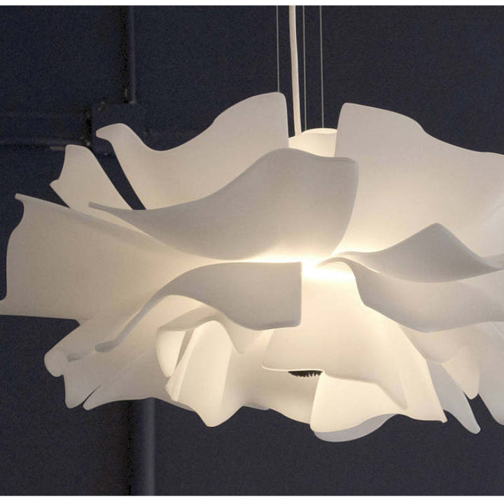 Bella - Moderne Design Hängelampe Blume Weiß Metall für Wohnzimmer und Schlafzimmer