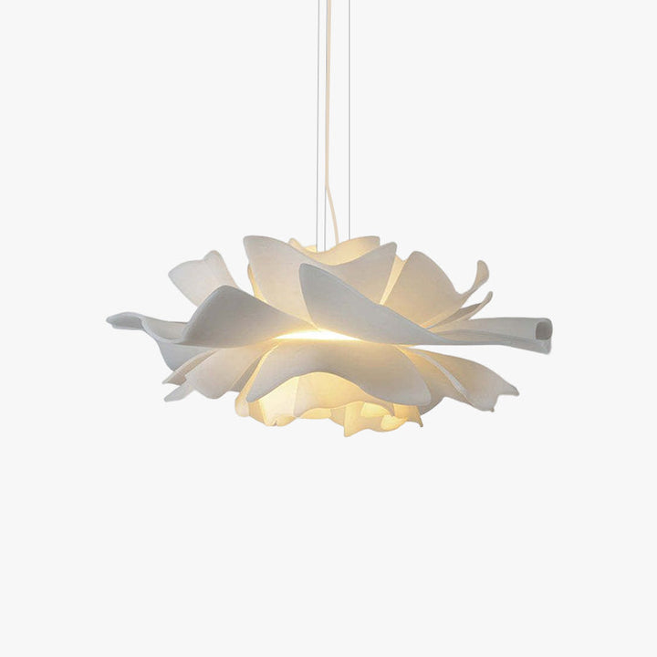 Bella - Moderne Design Hängelampe Blume Weiß Metall für Wohnzimmer und Schlafzimmer