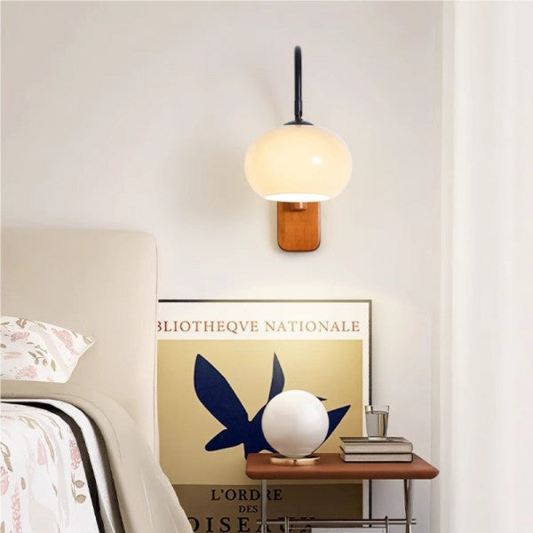 Drehbare Bauhaus-Wandlampe aus Kaki-Glas – Elegant und Flexibel
