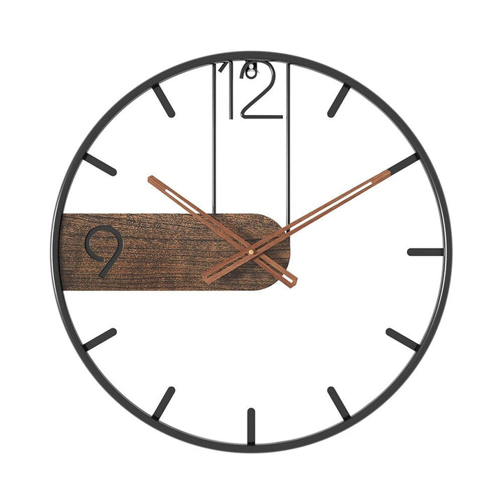 Elegant – Wanduhr aus Stahl und Walnuss