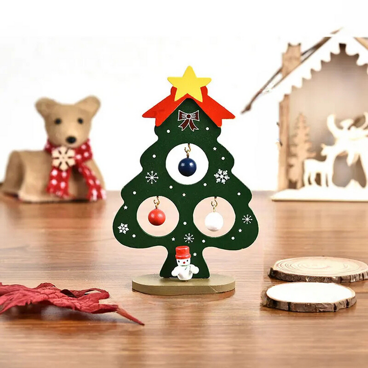 SapinElegant - Holz Weihnachtsdekoration für den Schreibtisch