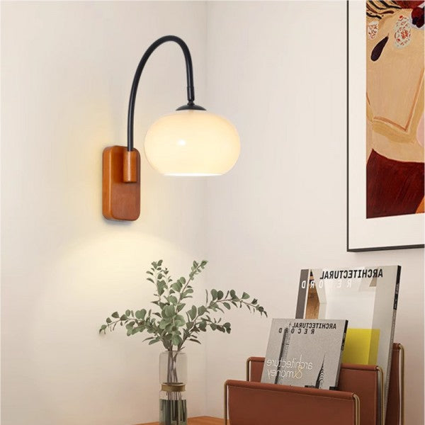 Drehbare Bauhaus-Wandlampe aus Kaki-Glas – Elegant und Flexibel