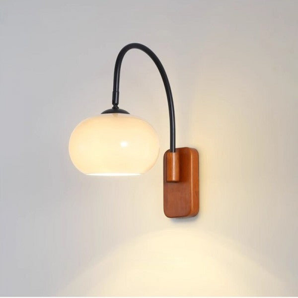 Drehbare Bauhaus-Wandlampe aus Kaki-Glas – Elegant und Flexibel