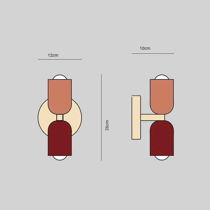 Morandi Design - LED Wandleuchte Metall