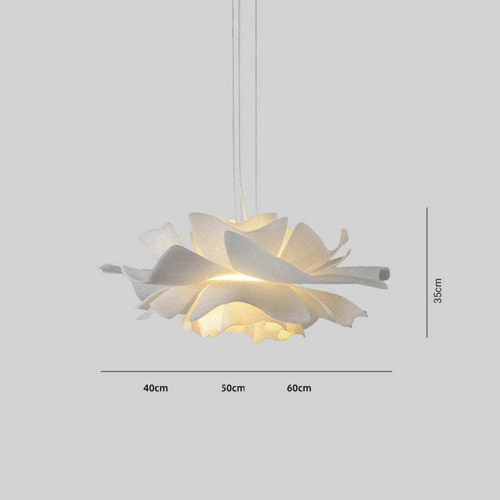 Bella - Moderne Design Hängelampe Blume Weiß Metall für Wohnzimmer und Schlafzimmer