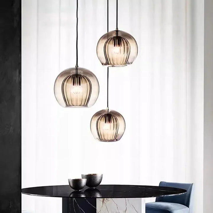 TimberGlow – Moderne Hängelampe aus Glas