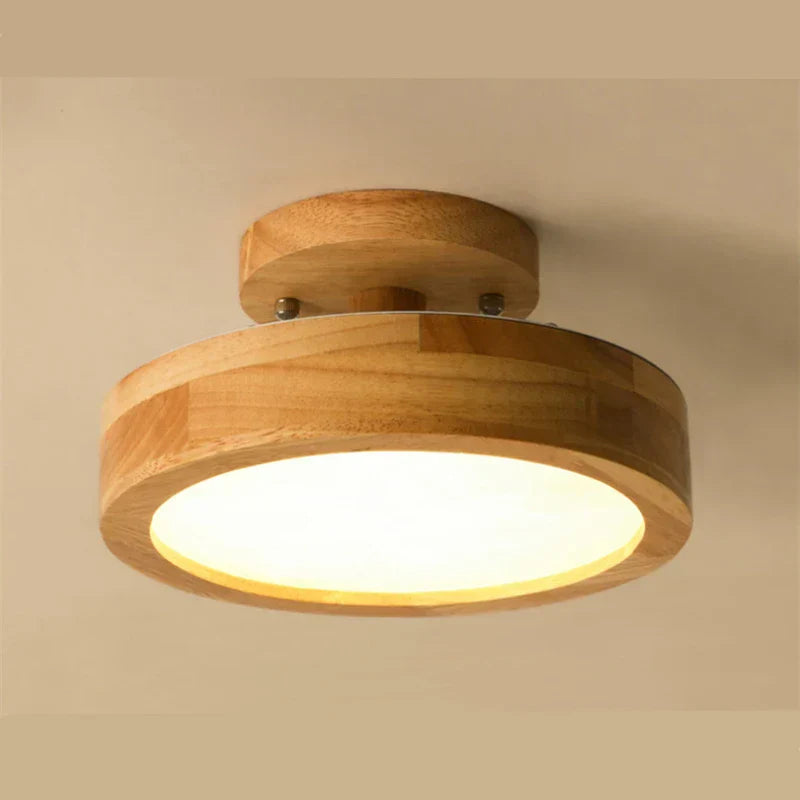 NordicGlo - Ronde Scandinavische Massief Houten Plafondlam