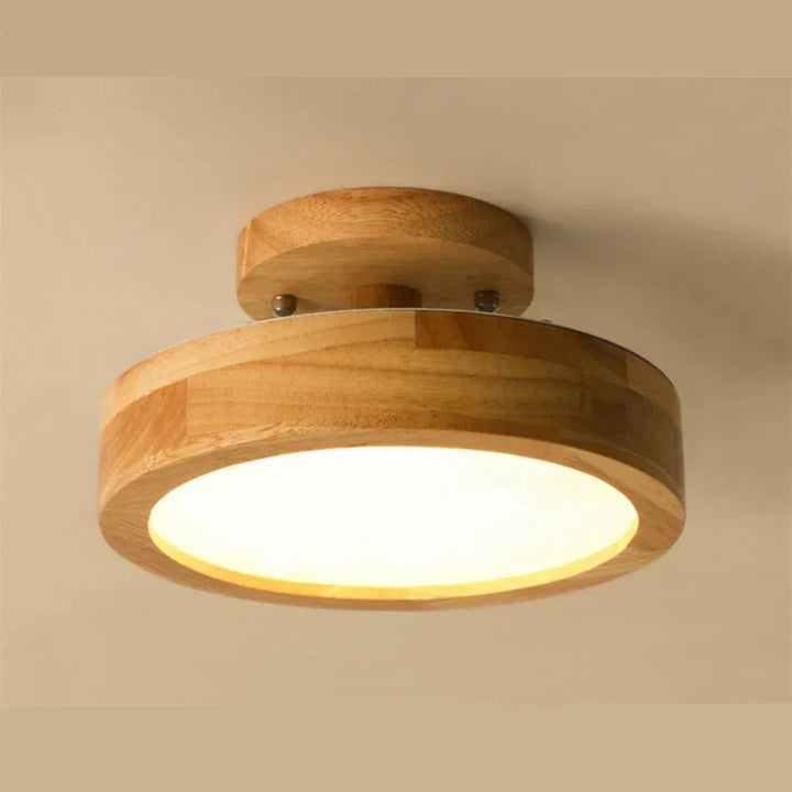 NordicGlo - Ronde Scandinavische Massief Houten Plafondlam