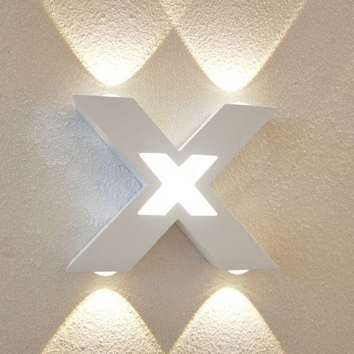 Moderne Waterproof X-förmige LED-Wandleuchte mit 4 Lichtern für Außen