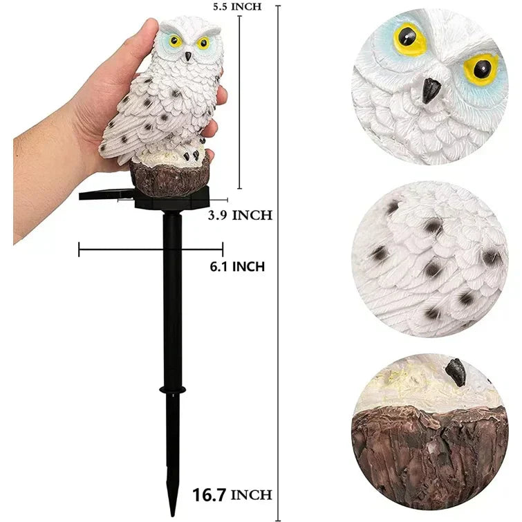 Owlight - Solar-Gartenlampe mit dekorativem Pfahl
