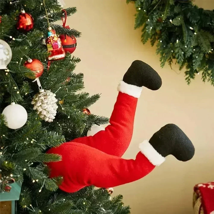 Weihnachtsmann Beine – Lustige Weihnachtsdekoration mit den Beinen des Weihnachtsmanns