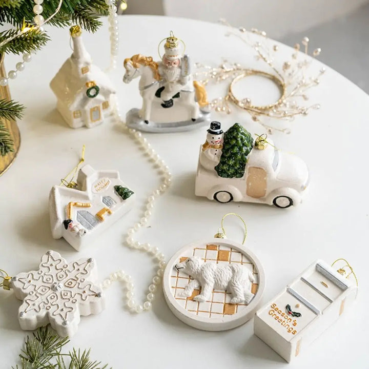 Schneemann-Häuschen - Charmanter Weihnachtsbaumanhänger für Gemütliche Feststimmung