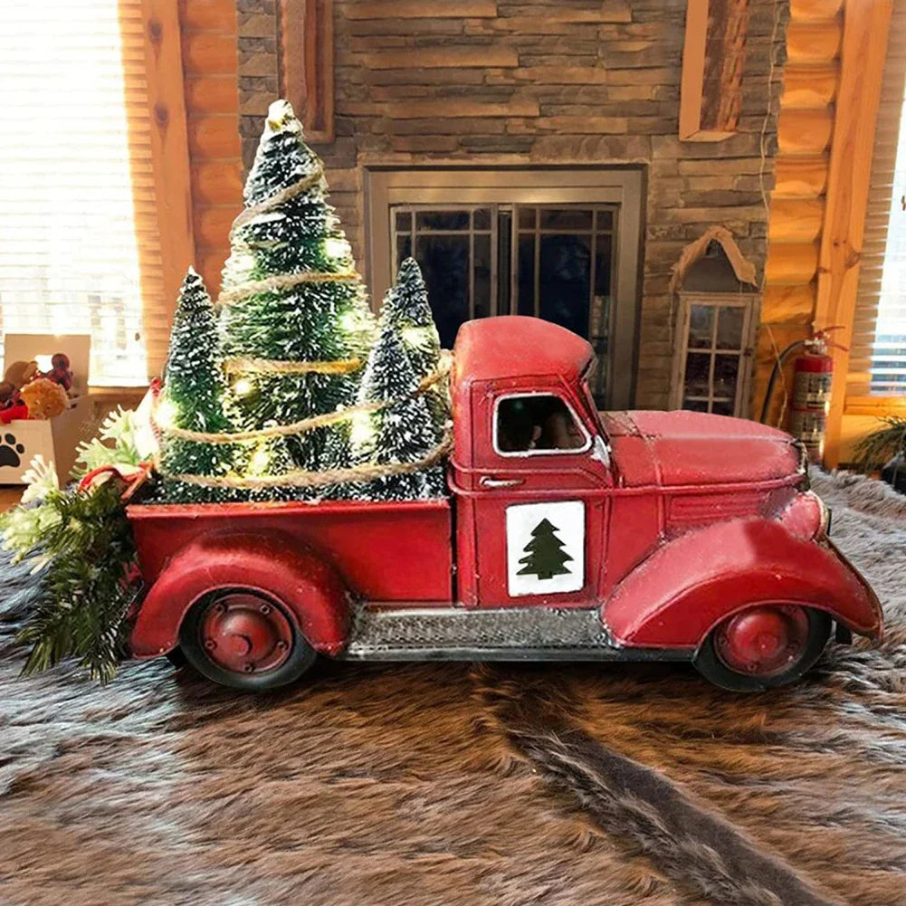 Retro - Weihnachtsornament Roter Lkw