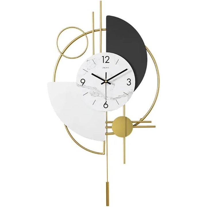 Geometrisches Gold – große 3D-Wanduhr