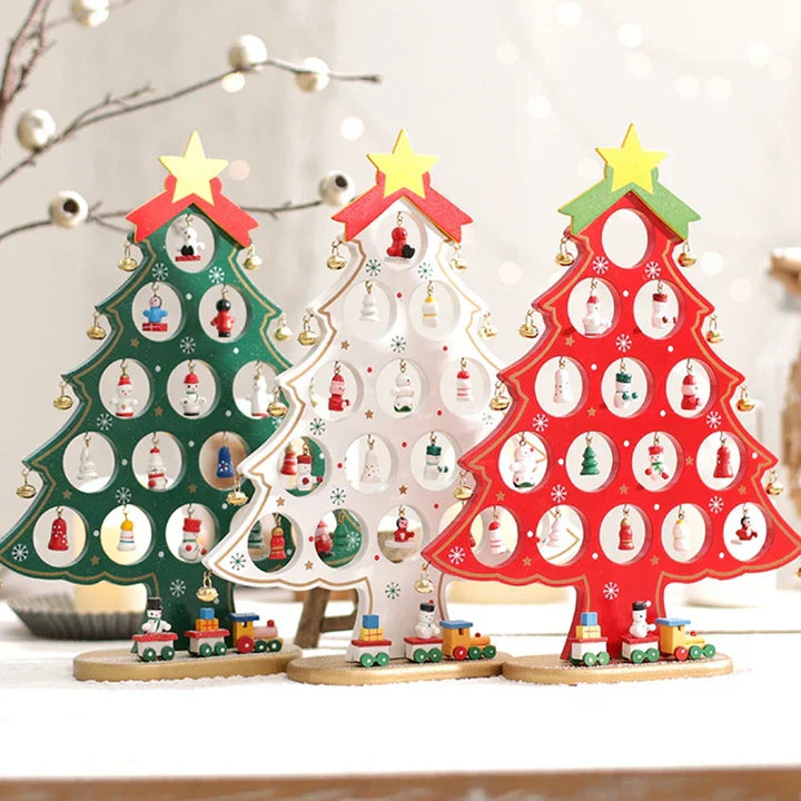 SapinElegant - Holz Weihnachtsdekoration für den Schreibtisch