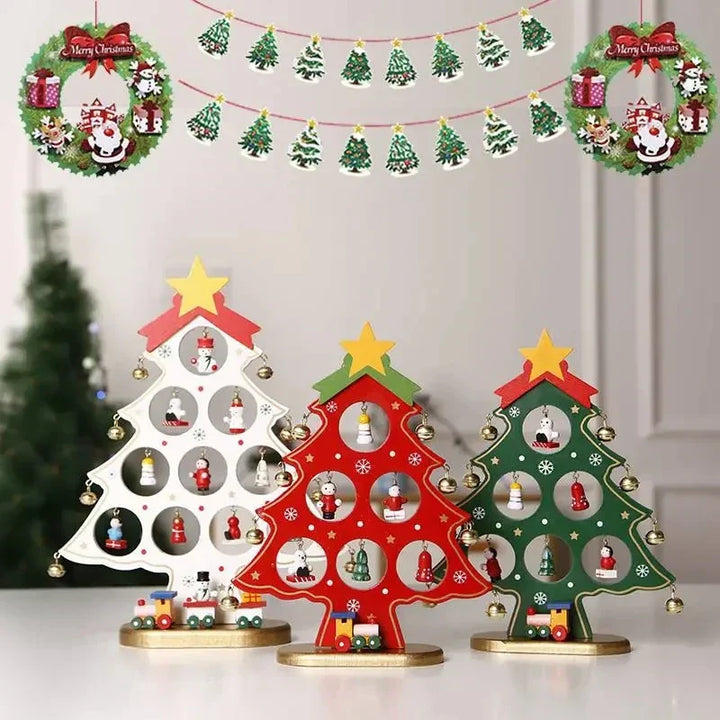SapinElegant - Holz Weihnachtsdekoration für den Schreibtisch