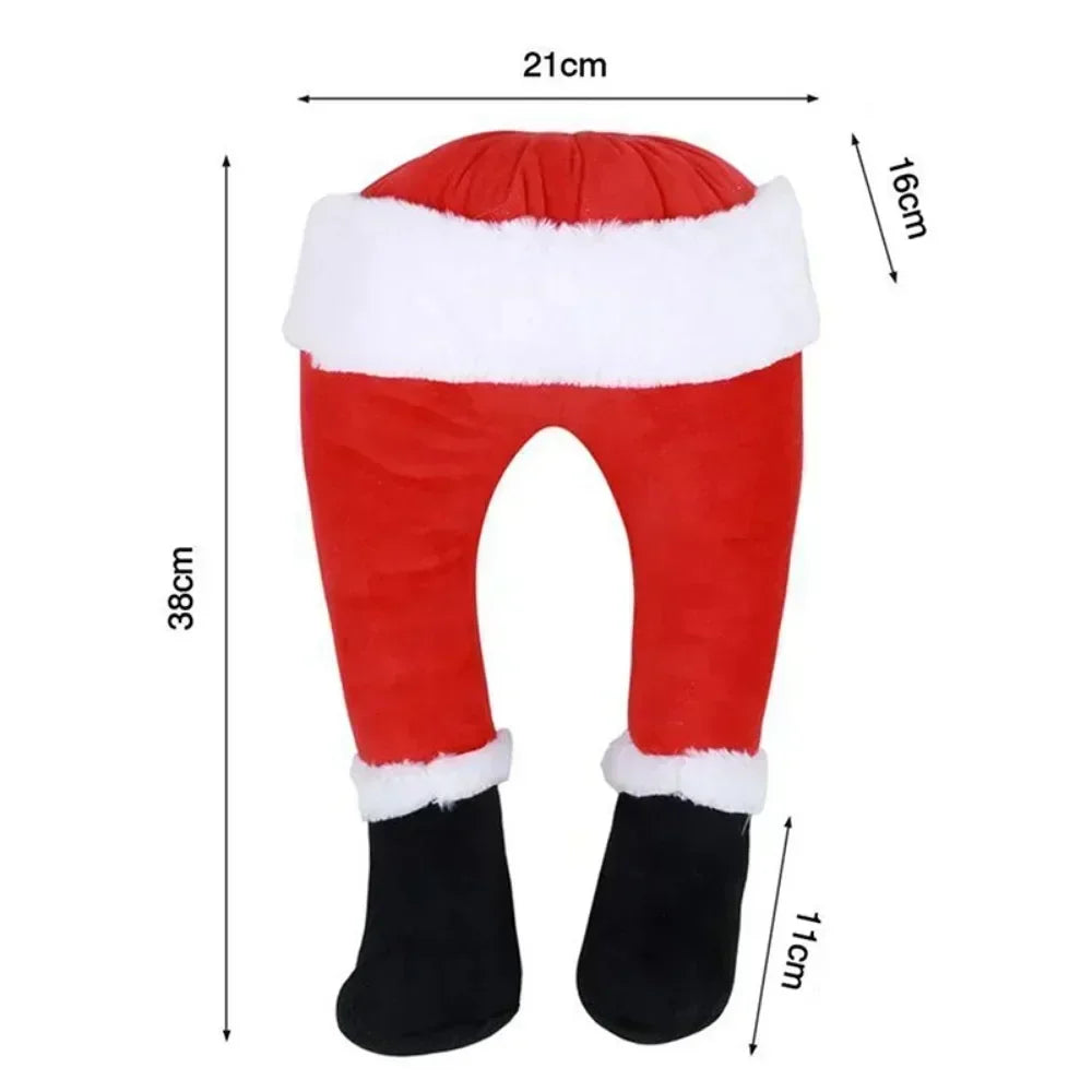 Weihnachtsmann Beine – Lustige Weihnachtsdekoration mit den Beinen des Weihnachtsmanns