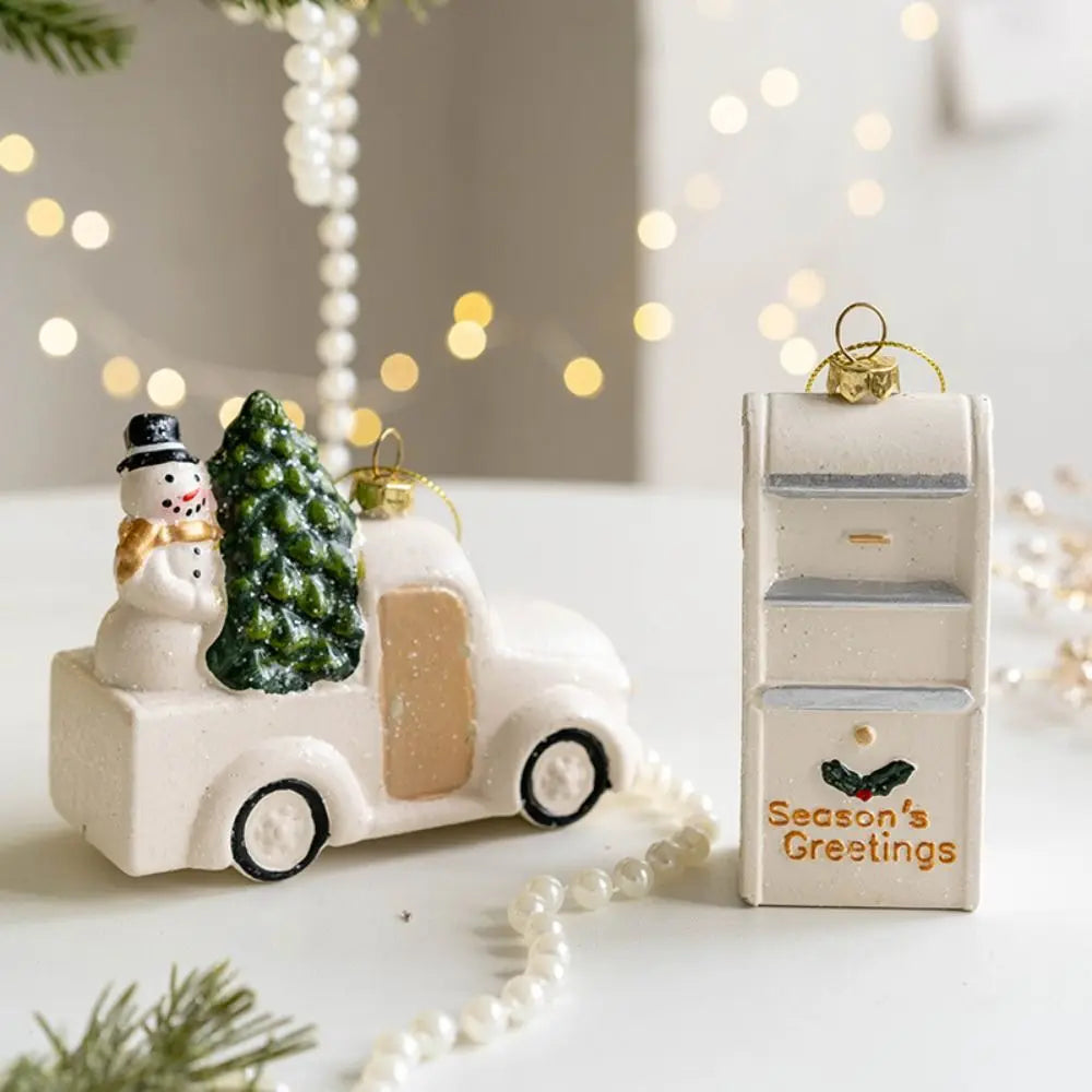 Schneemann-Häuschen - Charmanter Weihnachtsbaumanhänger für Gemütliche Feststimmung