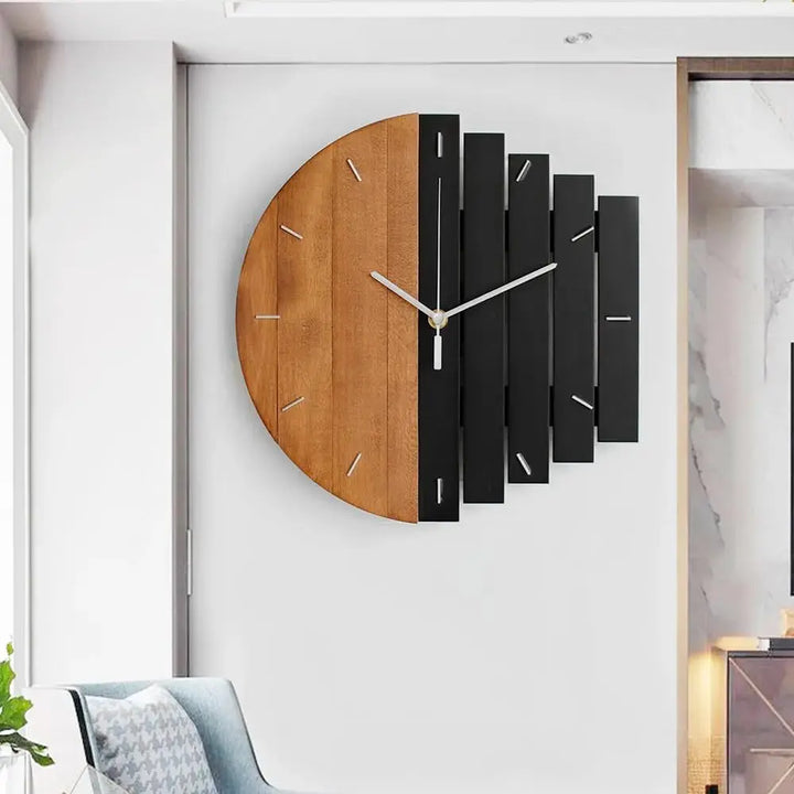 Geometrisches Gold – große 3D-Wanduhr