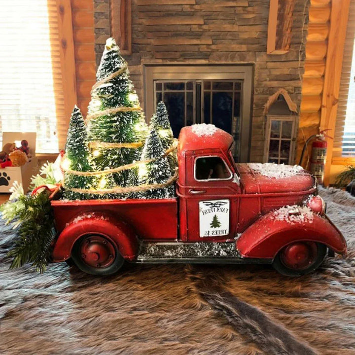 Retro - Weihnachtsornament Roter Lkw
