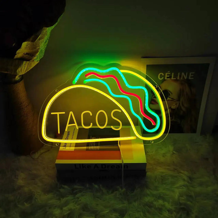 QuickBite - Fastfood Neon Bord Nachtlamp